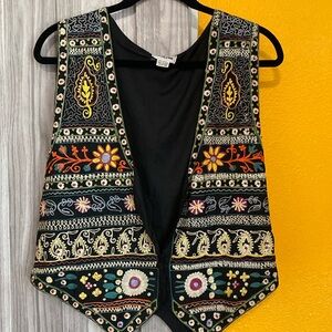 Boho vintage embroidered vest